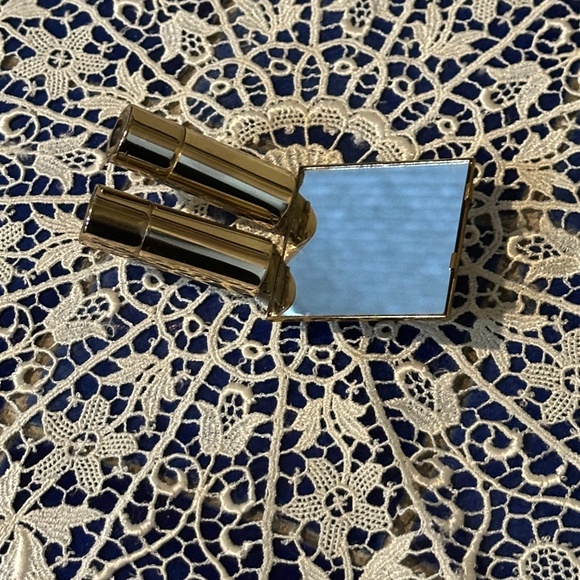 2 Lipstick Case & Lip Fix Mirror - Rare MCM Jeweled Purse Accessory/ Compact NOS - Picture 3 of 6